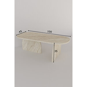 Evi̇a Orta Sehpa Traverten Desenli̇