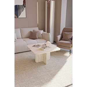 Noya 2'li Orta Sehpa Takımı Traverten Desenli İskandinav, Bohem