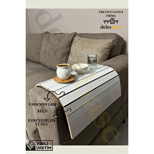 Beyaz Renk Çok Amaçlı Koltuk Kenar Sehpası, Supla, Yemek Servis Altlığı