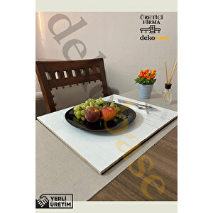 Beyaz Renk Çok Amaçlı Koltuk Kenar Sehpası, Supla, Yemek Servis Altlığı