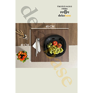 Ceviz Renk Çok Amaçlı Koltuk Kenar Sehpası, Supla, Yemek Servis Altlığı