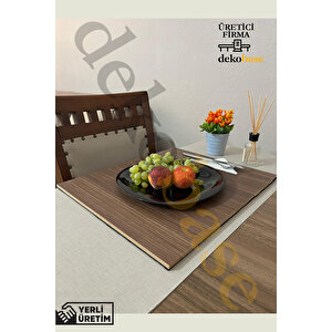 Ceviz Renk Çok Amaçlı Koltuk Kenar Sehpası, Supla, Yemek Servis Altlığı