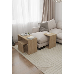 Mila 4'lü Orta Sehpa Takımı Travarten Ve Safir Desenli İskandinav, Bohem Fonksi̇yonel Kullanim