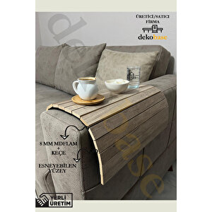 Atlantik Çam Renk Çok Amaçlı Koltuk Kenar Sehpası, Supla, Yemek Servis Altlığı