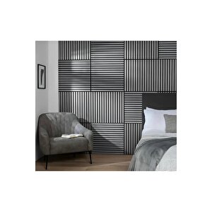 Açık Gri (10 Adet) 40x40 Cm Yeni Nesil Akustik Ahşap Duvar Paneli