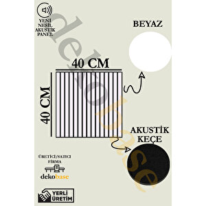Beyaz 40x40 Cm Yeni Nesil Akustik Ahşap Duvar Paneli