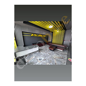 Antrasit-Beyaz (2 Adet) 60x270 Cm Yeni Nesil Akustik Ahşap Duvar Paneli