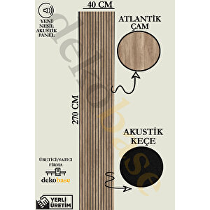Atlantik Çam 40x270 Cm Yeni Nesil Akustik Ahşap Duvar Paneli