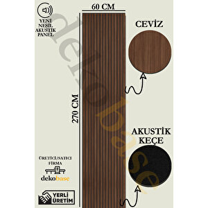 Ceviz 60x270 Cm Yeni Nesil Akustik Ahşap Duvar Paneli