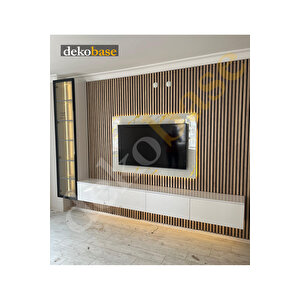 Meşe 60x270 Cm Yeni Nesil Akustik Ahşap Duvar Paneli