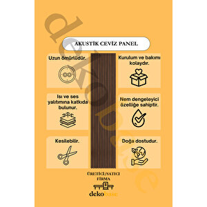 Ceviz 100x270 Cm Yeni Nesil Akustik Ahşap Duvar Paneli