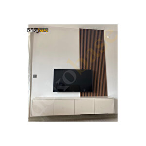 Ceviz 40x270 Cm Yeni Nesil Akustik Ahşap Duvar Paneli