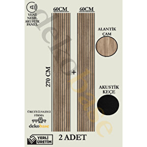 Atlantik Çam (2 Adet) 60x270 Cm Yeni Nesil Akustik Ahşap Duvar Paneli