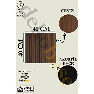 Ceviz (10 Adet) 40x40 Cm Yeni Nesil Akustik Ahşap Duvar Paneli