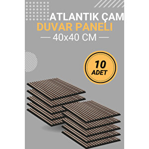 Atlantik Çam (10 Adet) 40x40 Cm Yeni Nesil Akustik Ahşap Duvar Paneli