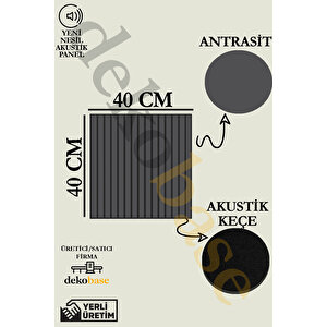 Antrasit 40x40 Cm Yeni Nesil Akustik Ahşap Duvar Paneli