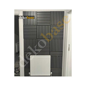 Antrasit 40x40 Cm Yeni Nesil Akustik Ahşap Duvar Paneli