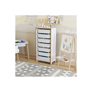 7 Sepetli̇ Oyuncak Dolabi - Çok Amaçli Oyuncak Dolabi (mdf)