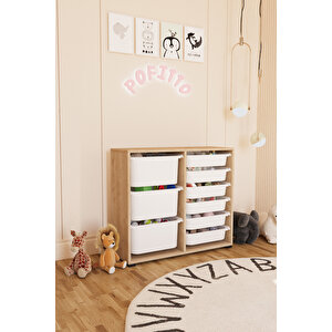 3 Derin 9 Sepetli Dolap Oyuncak Dolabı Çok Amaçlı Mutfak Kiler Banyo Dolabı