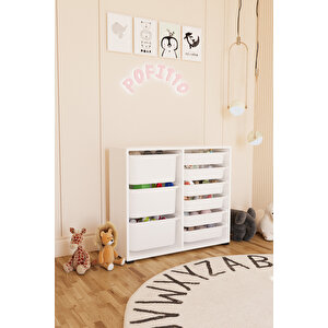 3 Derin 9 Sepetli Dolap Oyuncak Dolabı Çok Amaçlı Mutfak Kiler Banyo Dolabı