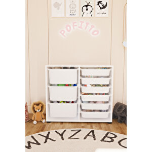 3 Derin 9 Sepetli Dolap Oyuncak Dolabı Çok Amaçlı Mutfak Kiler Banyo Dolabı