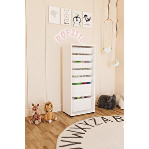 2 Derin 7 Sepetli Dolap Oyuncak Dolabı Çok Amaçlı Mutfak Kiler Banyo Dolabı Beyaz