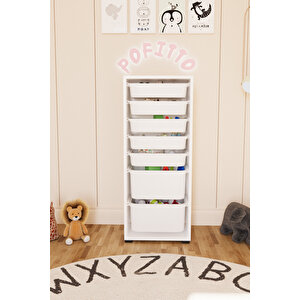 2 Derin 7 Sepetli Dolap Oyuncak Dolabı Çok Amaçlı Mutfak Kiler Banyo Dolabı Beyaz