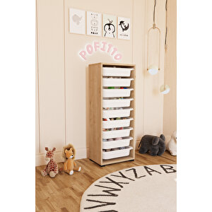 9 Sepetli Dolap Oyuncak Dolabı Çok Amaçlı Mutfak Kiler Banyo Dolabı Safir