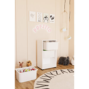 3 Derin Sepetli Dolap Oyuncak Dolabı Çok Amaçlı Mutfak Kiler Banyo Dolabı Beyaz