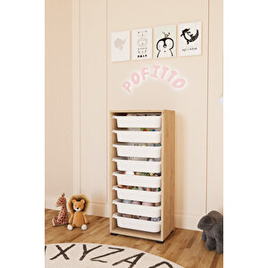 8 Sepetli Dolap Oyuncak Dolabı Çok Amaçlı Mutfak Kiler Banyo Dolabı Safir