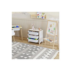 3 Sepetli̇ Oyuncak Dolabi - Çok Amaçli Oyuncak Dolabi (mdf)