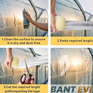 Sera Bandı 10cmx5mt Şeffaf Sera Naylonu Tamir Bandı