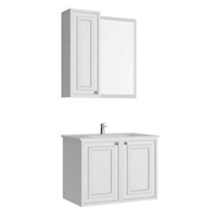 Kayra Kapaklı Banyo Dolabı Takımı 60cm Beyaz