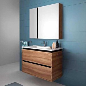 Verti Çekmeceli Banyo Dolabı Takımı 100cm Ceviz