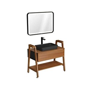 Truva Banyo Dolabı Takımı 100cm Siyah