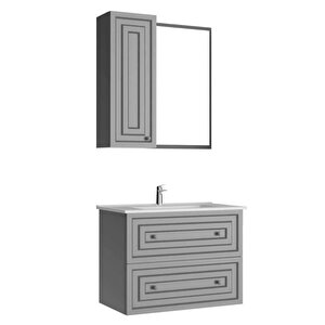 Kayra Çekmeceli Banyo Dolabı Takımı 60cm Gri