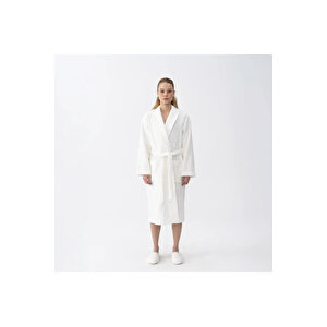 Mauve Pima Pamuk Kadın Bornoz Beyaz S/M