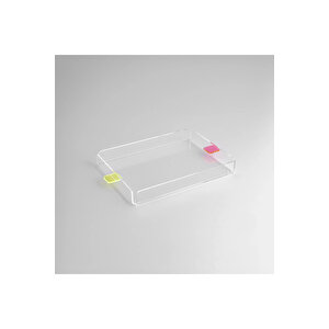 Manta Renkli Kulp Detaylı Pleksi Tepsi 30x22 Cm