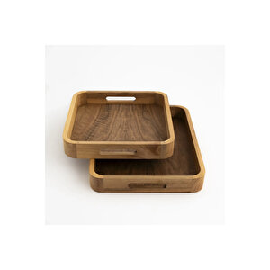 Linn Ceviz Ahşap Tepsi 45x36x6 Cm