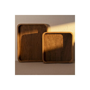 Linn Ceviz Ahşap Tepsi 45x36x6 Cm