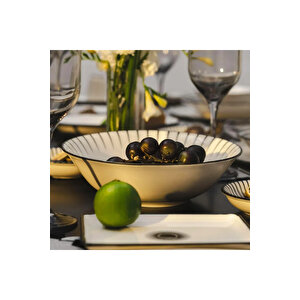 Aspen Siyah Çizgili Salata Kasesi 25 Cm