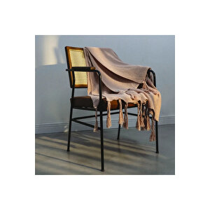 Laurel Püsküllü Triko Tv Battaniyesi Pembe 130*150 Cm