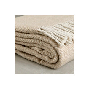 Moe Tek Kişilik Battaniye Bej 150x200 Cm