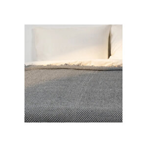 Curly Çift Kişilik Battaniye Siyah Gri 200x220 Cm