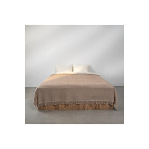 Curly Çift Kişilik Battaniye Bej Kahve 200x220 Cm