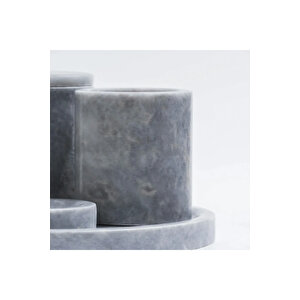 Rizz Mermer 5 Li Banyo Seti Gri