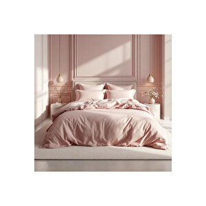 Soho 200 Tc Pamuk Perkal King Size Nevresim Pembe