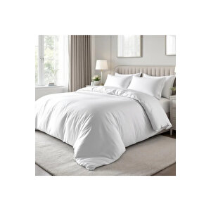 Soho 200 Tc Pamuk Perkal King Size Nevresim Beyaz