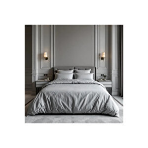 Soho 200 Tc Pamuk Perkal King Size Nevresim Gri