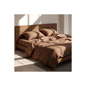 Soho 200 Tc Pamuk Perkal King Size Nevresim Kahverengi